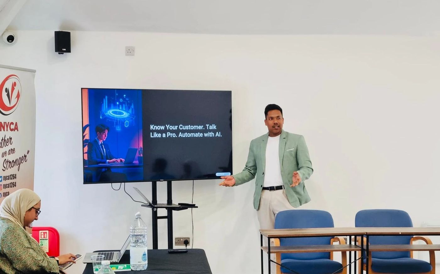 Presenting on AI automation while working with Cardiff University
