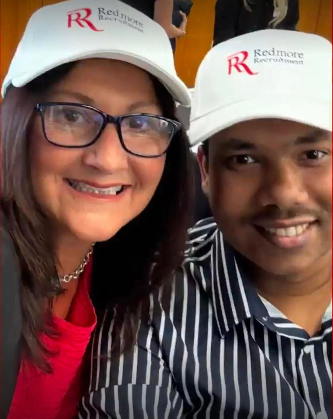 With a happy client from Redmore Recruitment